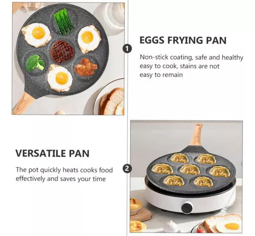 SARTÉN DE 7 AGUJEROS SIETE PUESTOS DESAYUNO HUEVOS PAN