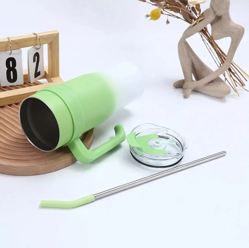VASO TÉRMICO DE ACERO INOXIDABLE TAPA Y POPOTE