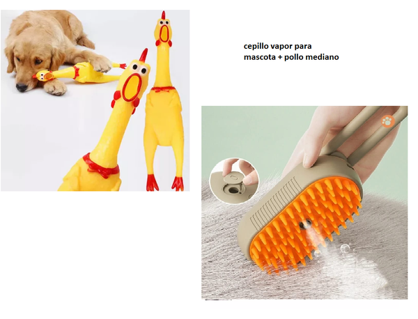 Cepillo Vapor Para Mascotas Pollo Medi
