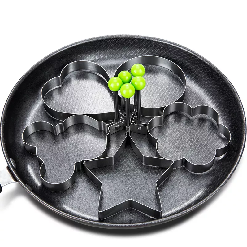 MOLDE HUEVOS PANCAKES ACERO X 5 UND