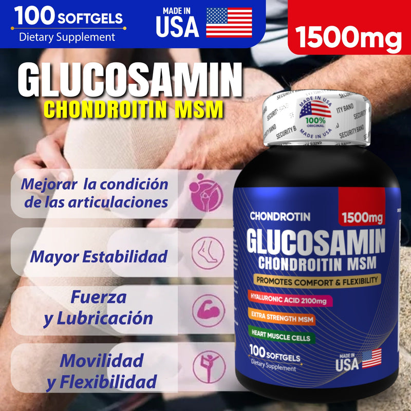 GLUCOSAMINA/CONDROITINA + ACIDO HYALURONICO 1500MG SOFTGEL X 2 UNID