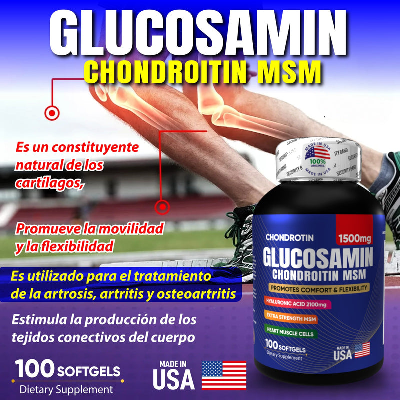 GLUCOSAMINA/CONDROITINA + ACIDO HYALURONICO 1500MG SOFTGEL X 2 UNID