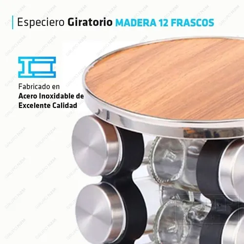 ORGANIZADOR CONDIMENTERO GIRATORIO X 12 FRASCOS