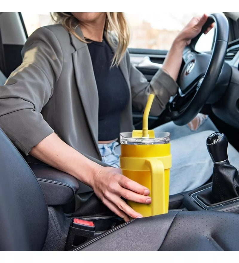 VASO TÉRMICO DE ACERO INOXIDABLE TAPA Y POPOTE