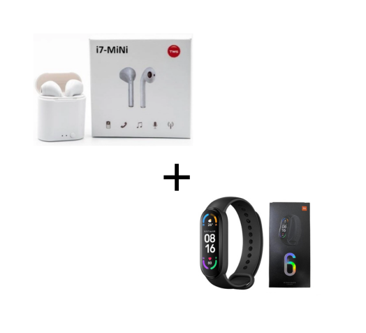 Audífonos i7 Mini TWS + Smartband M6 de regalo!